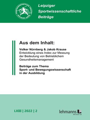 cover image of Leipziger Sportwissenschaftliche Beiträge